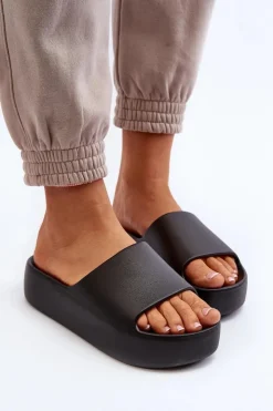 Damskie Boto Damskie Klapki Na Grubej Podeszwie Czarne Oreithano