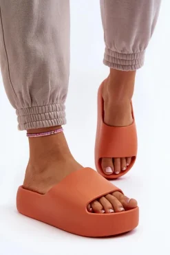 New Boto Damskie Klapki Na Grubej Podeszwie Pomarańczowe Oreithano Pomarańczowy