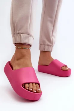 Damskie Boto Damskie Klapki Na Grubej Podeszwie Fuksja Oreithano