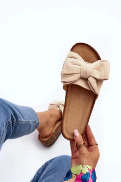 Boto Klapki Korkowe|Klapki Damskie Klasyczne*Damskie Klapki Na Korkowej Platformie Z Kokardą Beżowe Tarena