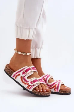 Boto Klapki Korkowe|Klapki Damskie Klasyczne*Damskie Klapki Na Korkowej Podeszwie Białe Fannea Biały