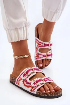 Boto Klapki Korkowe|Klapki Damskie Klasyczne*Damskie Klapki Na Korkowej Podeszwie Białe Fannea Biały