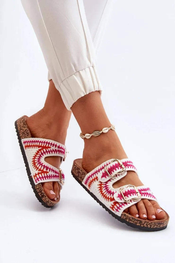 Boto Klapki Korkowe|Klapki Damskie Klasyczne*Damskie Klapki Na Korkowej Podeszwie Białe Fannea Biały