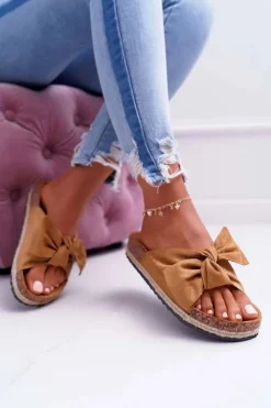 Boto Klapki Korkowe|Klapki Damskie Klasyczne*Damskie Klapki Na Korku Kwiaty Kokarda Camel Misto