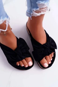 Boto Klapki Korkowe|Klapki Damskie Klasyczne*Damskie Klapki Na Korku Kokarda Cyrkonie Czarne Astria