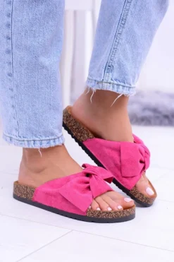 Boto Klapki Korkowe|Klapki Damskie Klasyczne*Damskie Klapki Na Korku Kokardki Wolly Fuksja