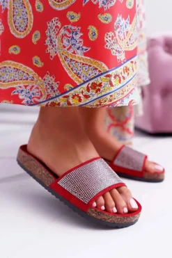 Damskie Boto Damskie Klapki Na Korku Z Kryształkami Do It!