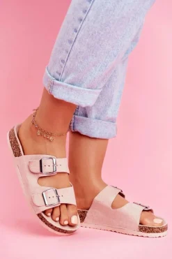 Evento Klapki Korkowe|Klapki Damskie Klasyczne*Damskie Klapki Na Korku Z Klamrami Różowe Si Senor