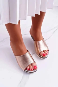 Damskie Buty damskie Vinceza Damskie Klapki Na Koturnie Eleganckie Champagne Loca