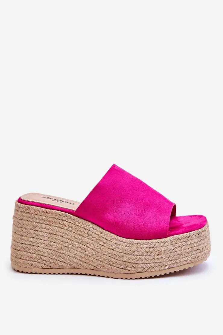 New Boto Damskie Klapki Na Koturnie I Platformie Fuksja Ysabel