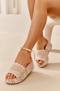 Boto Damskie Klapki Na Koturnie Białe Vanarila