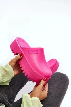 Damskie Big Star Shoes Damskie Klapki Na Masywnej Podeszwie Big Star NN274019 Fuksja