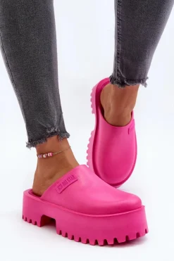 Damskie Big Star Shoes Damskie Klapki Na Masywnej Podeszwie Big Star NN274019 Fuksja