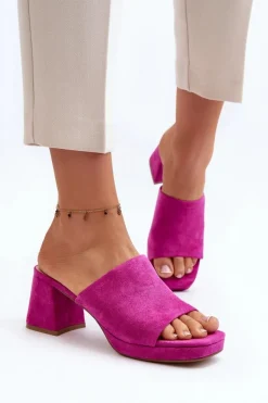 Boto Klapki Na Obcasie|Klapki Damskie Klasyczne*Damskie Klapki Na Obcasie Fuksja Bralya