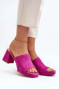 Boto Klapki Na Obcasie|Klapki Damskie Klasyczne*Damskie Klapki Na Obcasie Fuksja Bralya