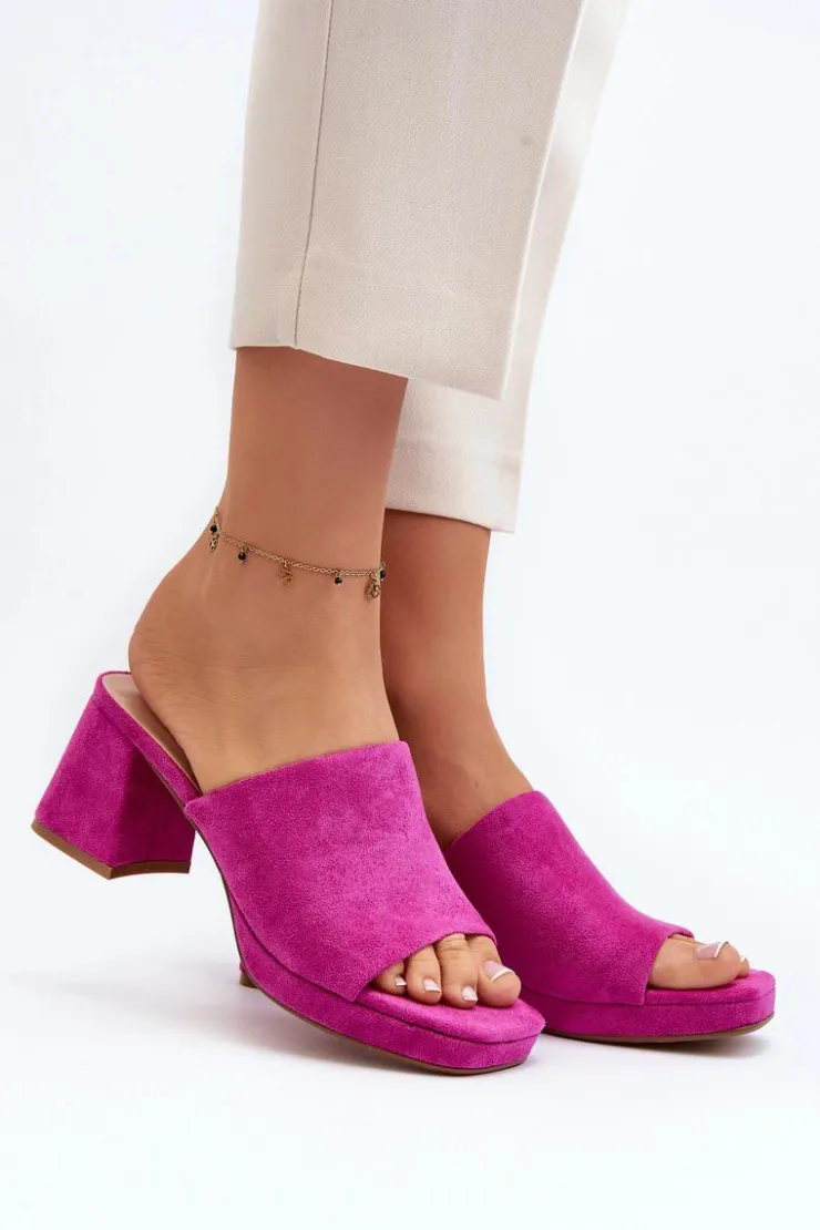 Boto Klapki Na Obcasie|Klapki Damskie Klasyczne*Damskie Klapki Na Obcasie Fuksja Bralya