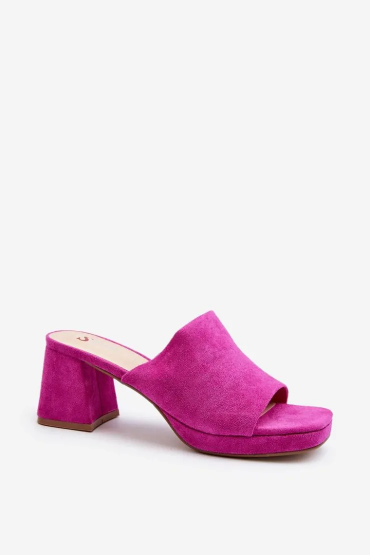 Boto Klapki Na Obcasie|Klapki Damskie Klasyczne*Damskie Klapki Na Obcasie Fuksja Bralya