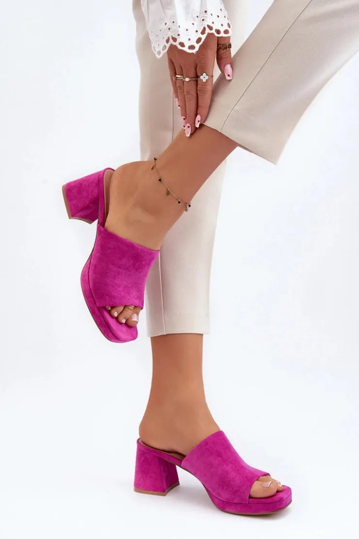 Boto Klapki Na Obcasie|Klapki Damskie Klasyczne*Damskie Klapki Na Obcasie Fuksja Bralya