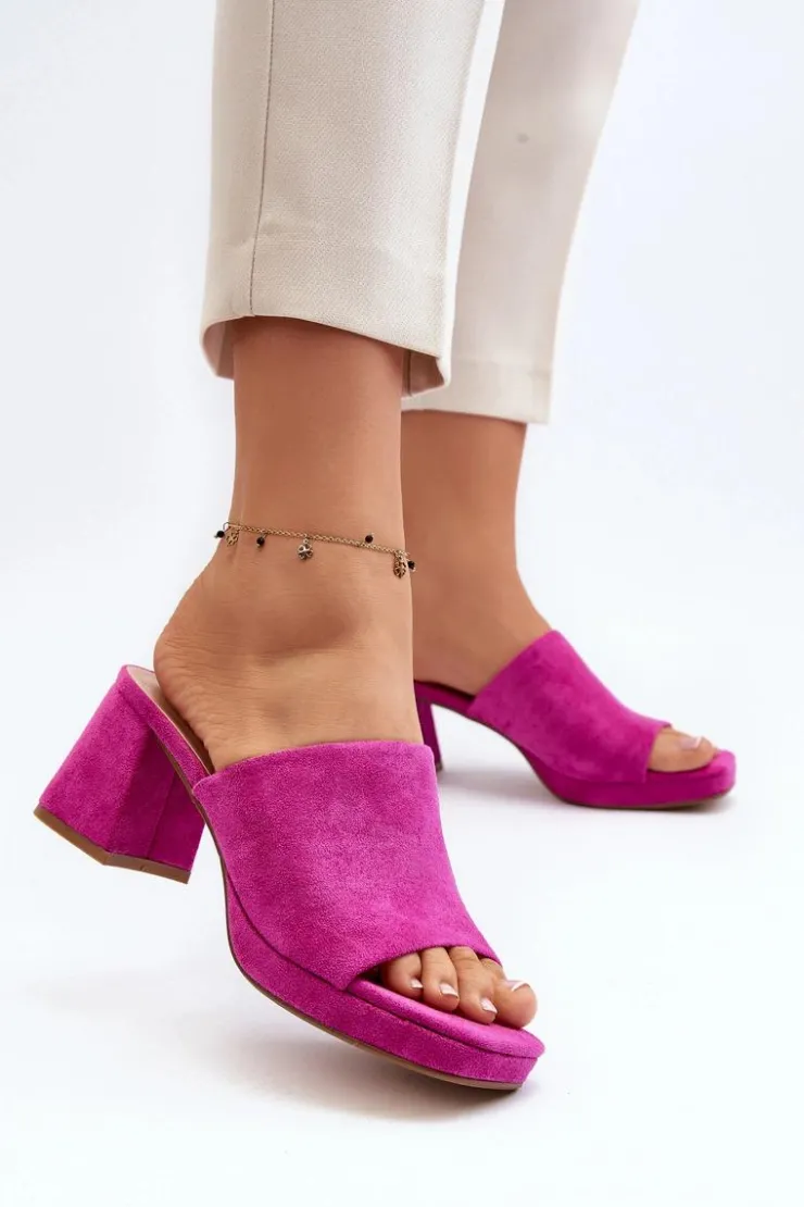 Boto Klapki Na Obcasie|Klapki Damskie Klasyczne*Damskie Klapki Na Obcasie Fuksja Bralya