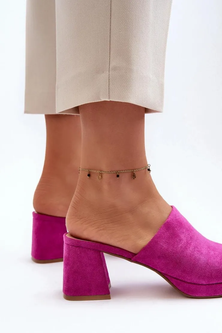 Boto Klapki Na Obcasie|Klapki Damskie Klasyczne*Damskie Klapki Na Obcasie Fuksja Bralya