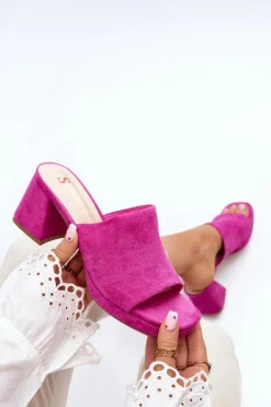 Boto Klapki Na Obcasie|Klapki Damskie Klasyczne*Damskie Klapki Na Obcasie Fuksja Bralya