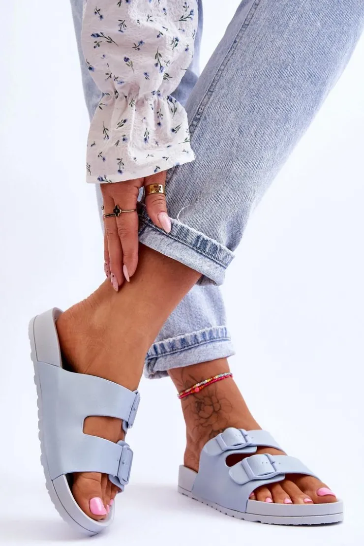 Clearance Boto Damskie Klapki Na Platformie Niebieskie Vertigo