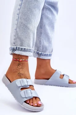 Clearance Boto Damskie Klapki Na Platformie Niebieskie Vertigo