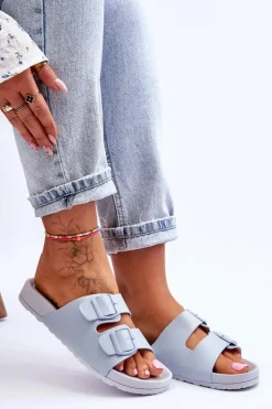 Clearance Boto Damskie Klapki Na Platformie Niebieskie Vertigo