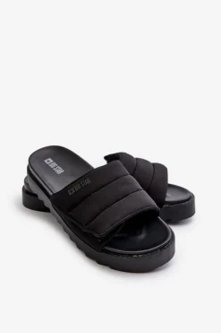 Big Star Shoes Klapki Damskie Big Star|Klapki Na Platformie*Damskie Klapki Na Platformie Big Star NN274772 Czarne Czarny