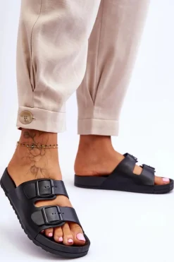 Damskie Boto Damskie Klapki Na Platformie Czarne Vertigo