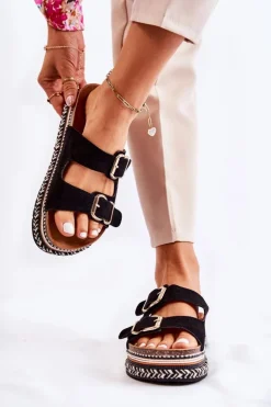 Online Boto Damskie Klapki Na Platformie Czarne Melisa