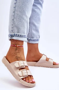 Boto Klapki Na Platformie*Damskie Klapki Na Platformie Beżowe Vertigo