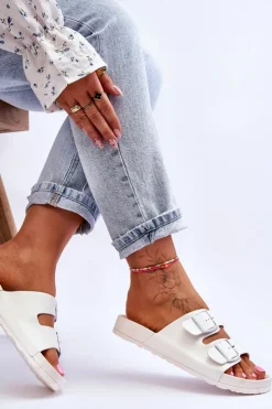 Clearance Boto Damskie Klapki Na Platformie Białe Vertigo