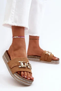 Damskie Boto Damskie Klapki Na Platformie Z Ozdobą Camel Vapireta