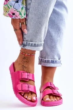 Boto Damskie Klapki Na Platformie Fuksja Vertigo