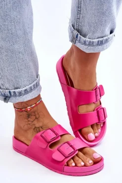 Boto Damskie Klapki Na Platformie Fuksja Vertigo