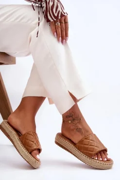 Sale Boto Damskie Klapki Na Platformie Camel Lullaby