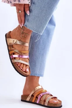 Boto Klapki Na Platformie|Klapki Damskie Klasyczne*Damskie Klapki Na Platformie Z Paskami Złote Clover