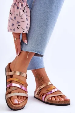 Boto Klapki Na Platformie|Klapki Damskie Klasyczne*Damskie Klapki Na Platformie Z Paskami Złote Clover