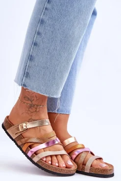 Boto Klapki Na Platformie|Klapki Damskie Klasyczne*Damskie Klapki Na Platformie Z Paskami Złote Clover