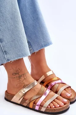 Boto Klapki Na Platformie|Klapki Damskie Klasyczne*Damskie Klapki Na Platformie Z Paskami Złote Clover