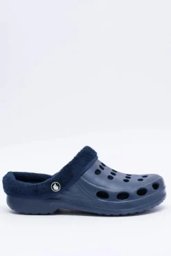 Discount Boto Damskie Klapki Ocieplane Granatowe Kroksy EVA