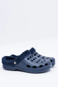 Discount Boto Damskie Klapki Ocieplane Granatowe Kroksy EVA