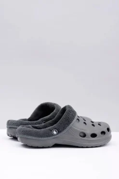 Damskie Boto Damskie Klapki Ocieplane Szare Kroksy EVA