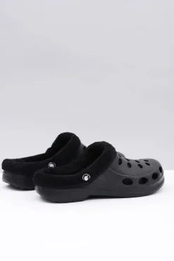 Damskie Boto Damskie Klapki Ocieplane Czarne Kroksy EVA