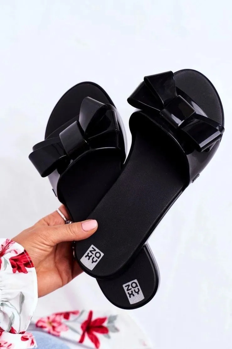 Hot ZAXY Damskie Klapki Pachnące Gumowe Czarne FF285014