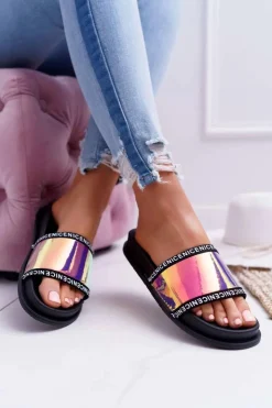 Damskie Boto Damskie Klapki Różowe Opalizujące Nerdo