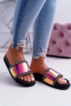 Damskie Boto Damskie Klapki Różowe Opalizujące Nerdo