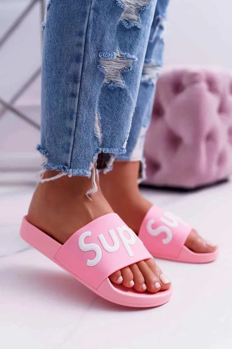 Discount Boto Damskie Klapki Różowe Super Losaria