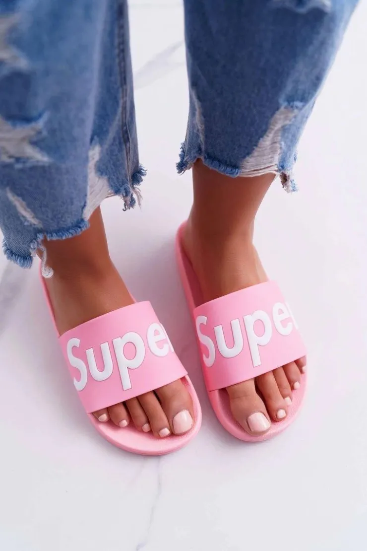 Discount Boto Damskie Klapki Różowe Super Losaria